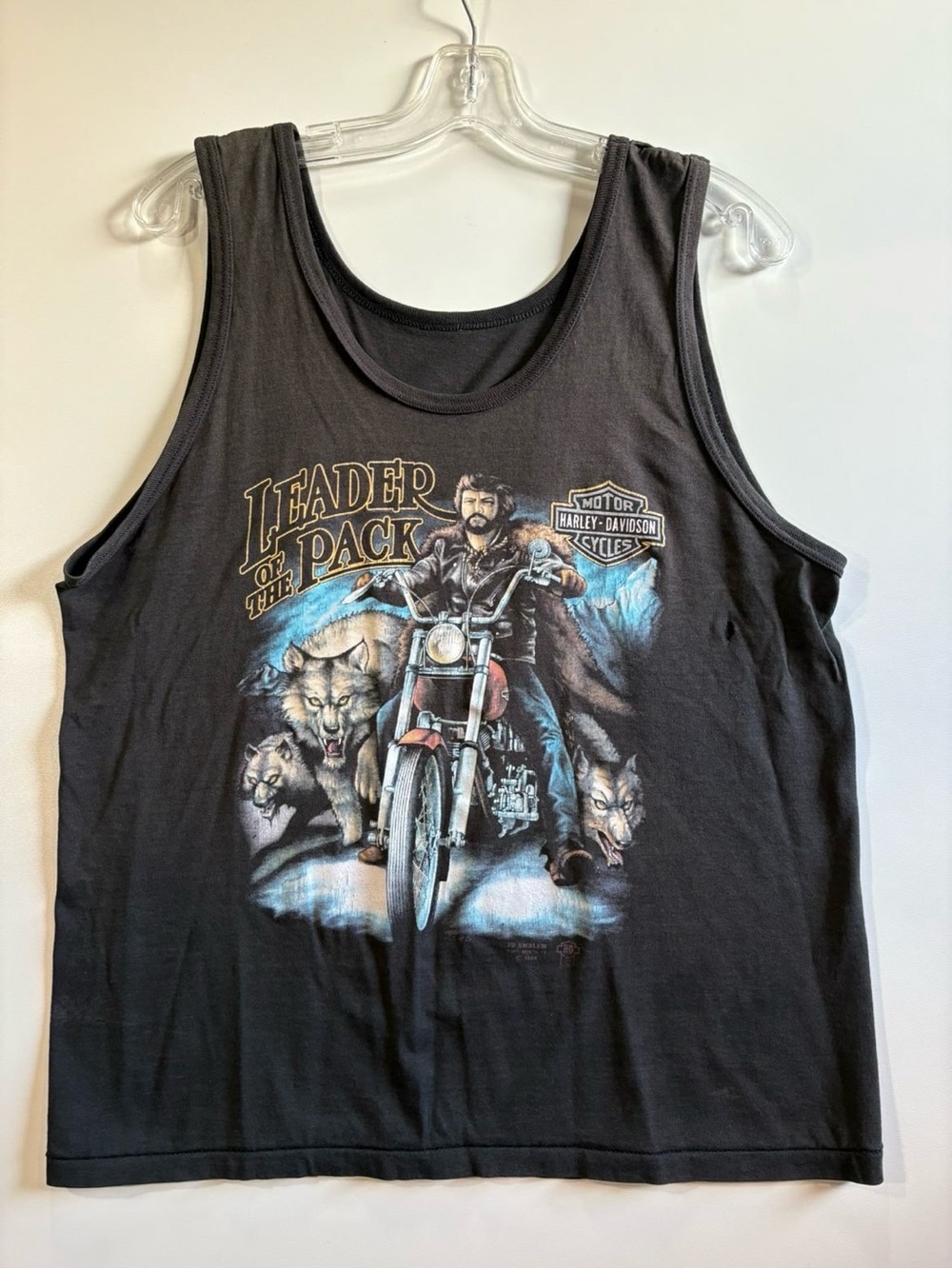 Vintage 1988 3D Emblem Harley-Davidson 'Leader of the Pack' Graphic Tank